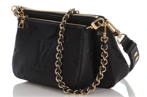 ouis Vuitton Black Monogram Empreinte Multi-Pochette Accessoires