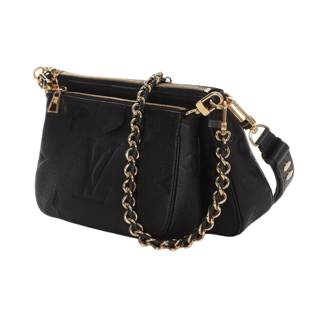 ouis Vuitton Black Monogram Empreinte Multi-Pochette Accessoires