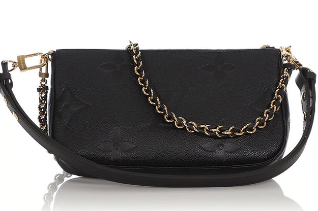 ouis Vuitton Black Monogram Empreinte Multi-Pochette Accessoires