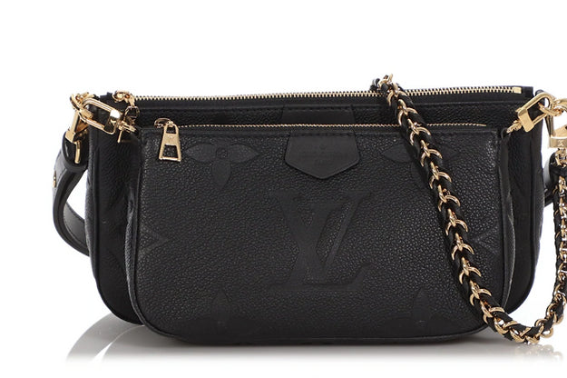 ouis Vuitton Black Monogram Empreinte Multi-Pochette Accessoires